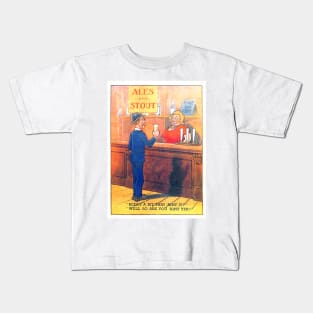 Funny Postcard,  British seaside resort postcard humor. c 1950's Kids T-Shirt